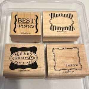 STAMPIN’ UP! “Cute‎ & Curly” Stamp Set (4-Piece) MOUNTED
